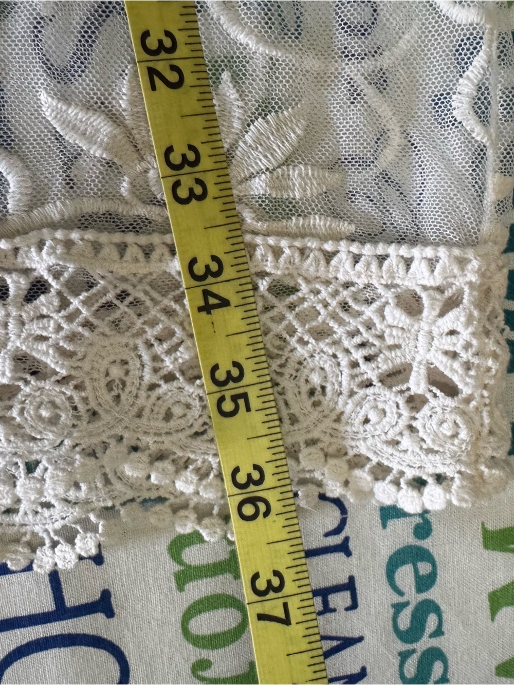 Upcycled Cream Lace Crochet Maxi Skirt Western Boho - Picture 8 of 8